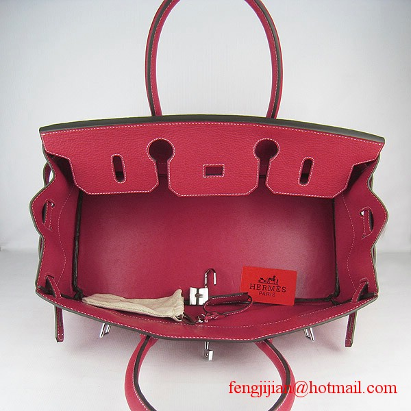 Hermes Birkin 42cm Togo Leather Bag 6109 Red silver padlock Hermes Birkin 42cm Togo Leather Bag 6109 Red silver padlock